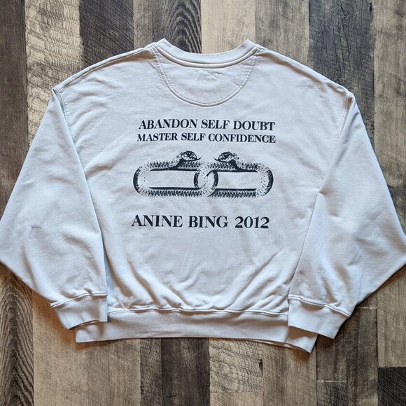 Anine Bing Leo Serpent Sweatshirt Sand Color Large Organic Cotton - Picture 3 of 9